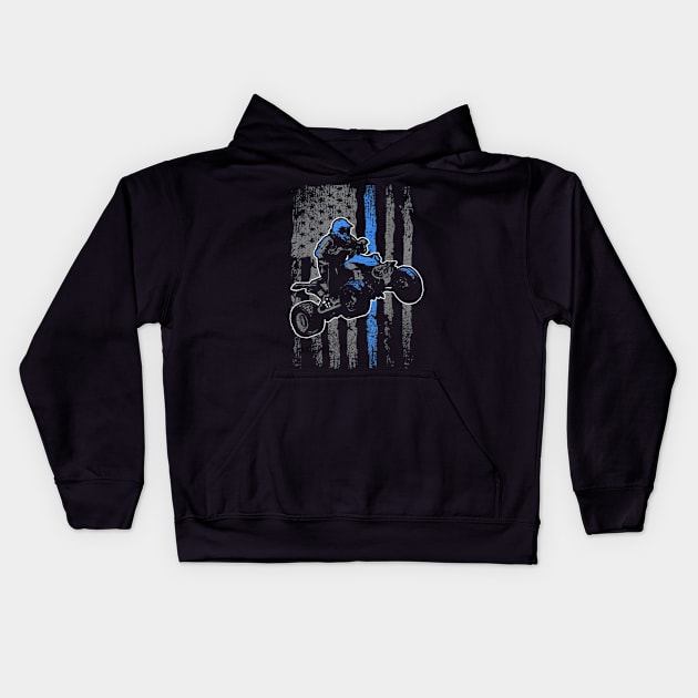 ATV america flag Kids Hoodie by Sendumerindu